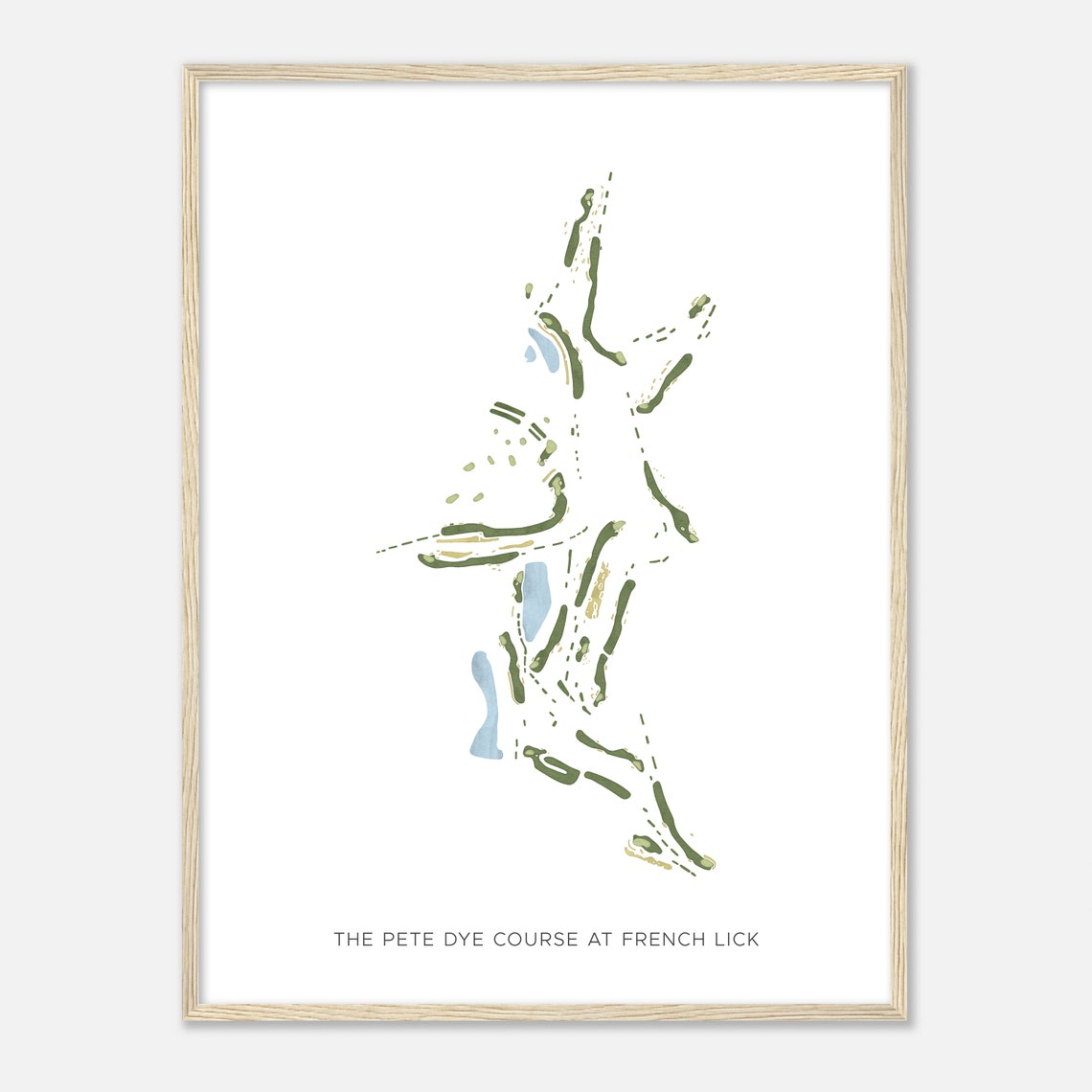 The Pete Dye Course At French Lick Modern Watercolor Map Poster - Image 2