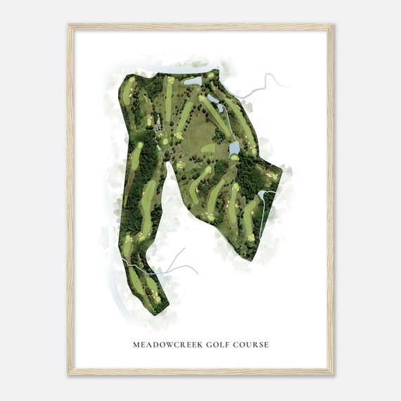 Meadowcreek Golf Course Virginia Classic Watercolor Map Golfer Gift Golf Wall Art Golf Poster Print Course Layout
