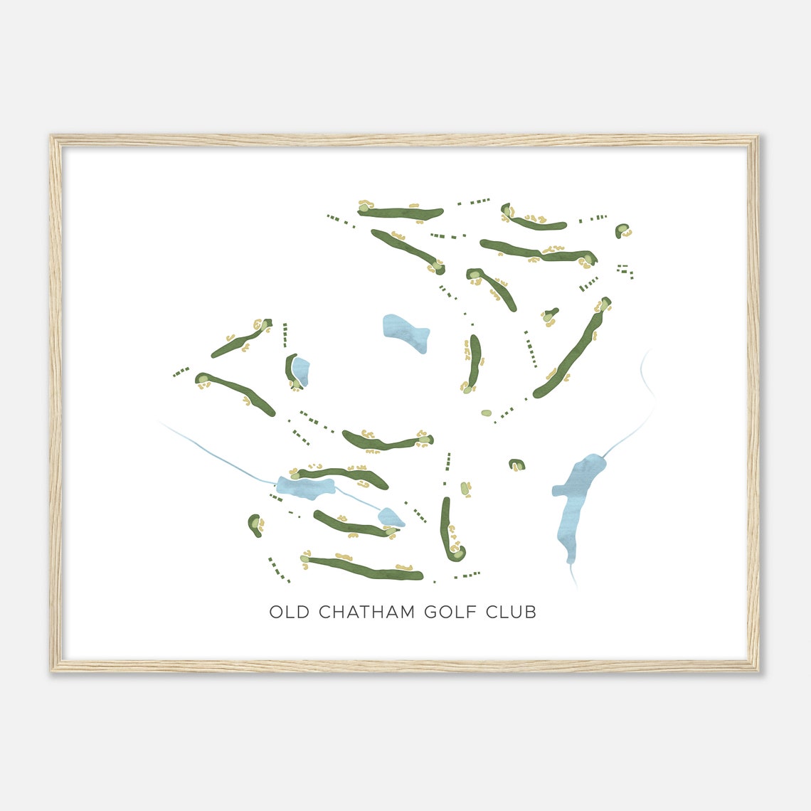 Old Chatham Golf Club North Carolina Modern Watercolor Map Golf Poster