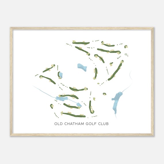 Old Chatham Golf Club North Carolina Modern Watercolor Map Golf Poster