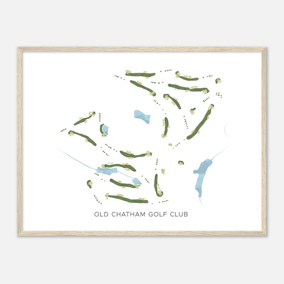 Old Chatham Golf Club North Carolina Modern Watercolor Map Golfer Gift Golf Wall Art Golf Poster Print Course Layout
