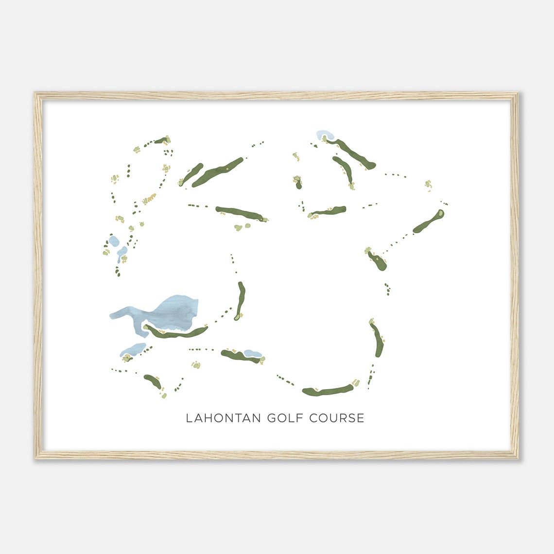 Lahontan Golf Course California Modern Watercolor Golf Map Poster
