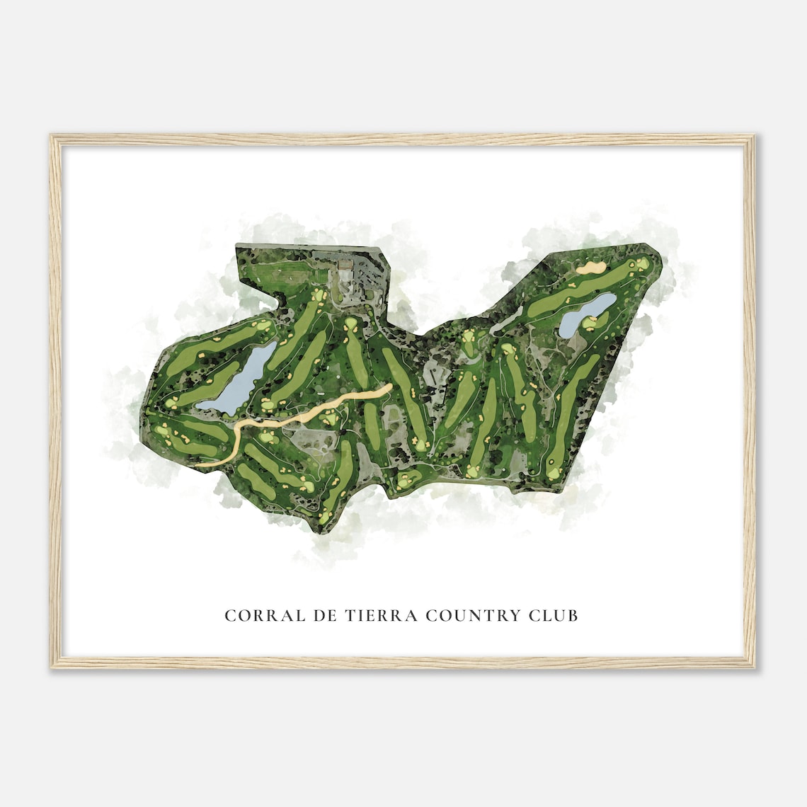 Corral de Tierra Country Club Watercolor Golf Map Art Poster