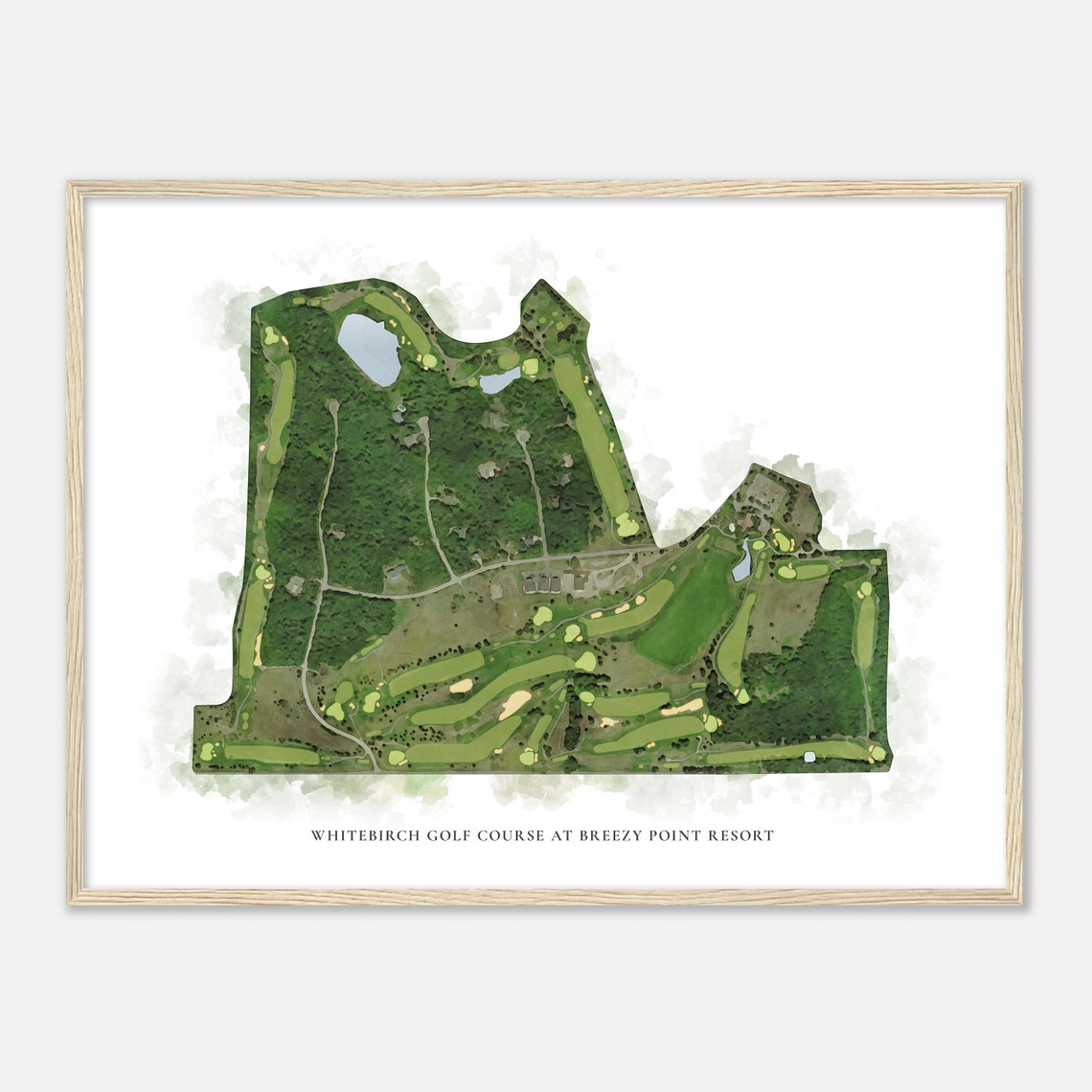 Whitebirch Golf Course Breezy Point Resort Minnesota Map Art Poster - Image 2