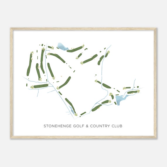 Stonehenge Golf Country Club Virginia Modern Watercolor Map Golfer Gift Golf Wall Art Golf Poster Print Course Layout