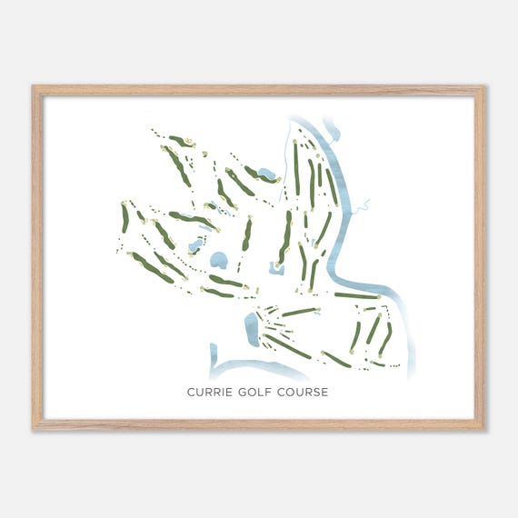 Currie Golf Course In Midland Michigan Modern Watercolor Map Golfer Gift Golf Wall Art Golf Poster Print Course Layout