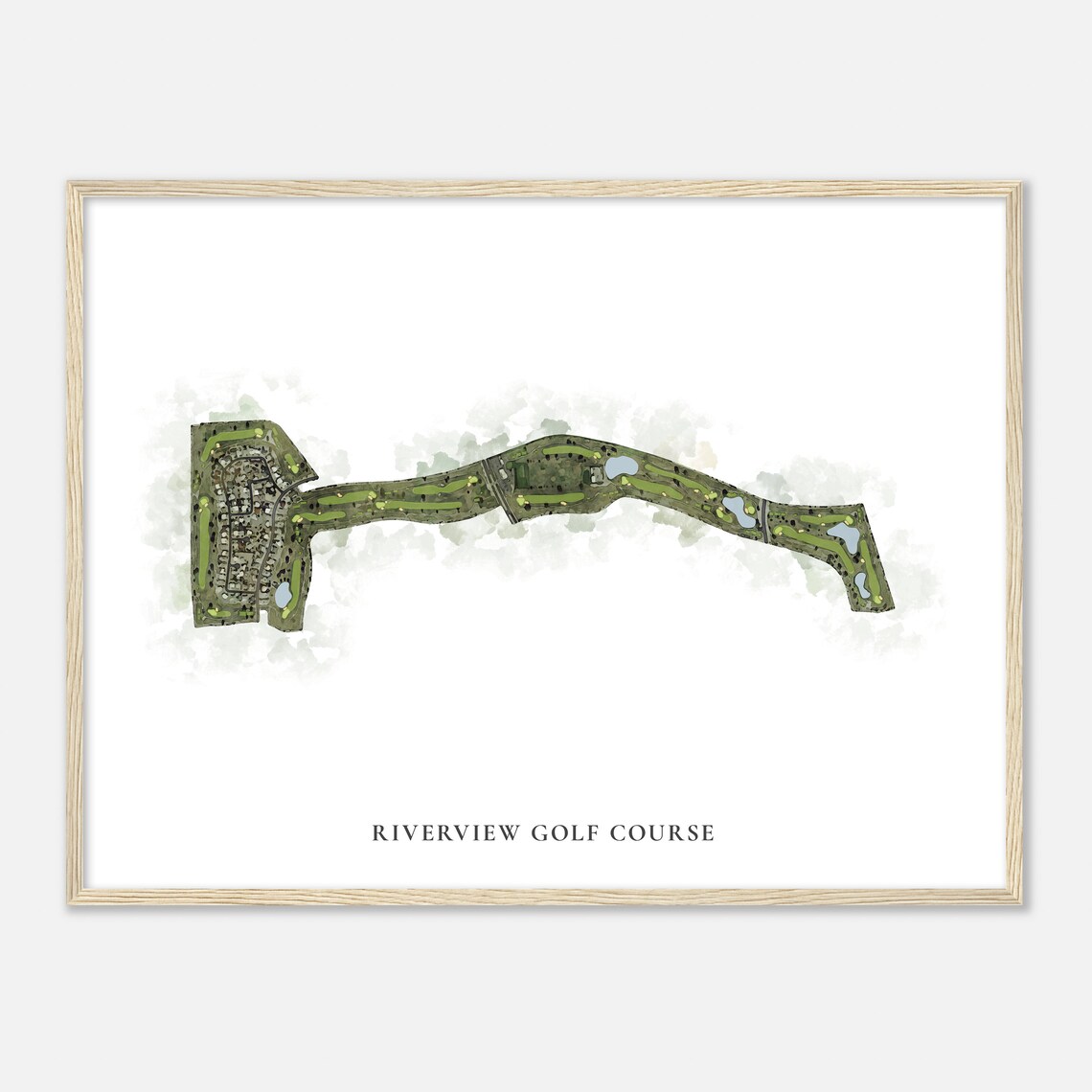 Riverview Golf Course Arizona Classic Watercolor Map Golfer Gift Golf Wall Art Golf Poster Print Course Layout