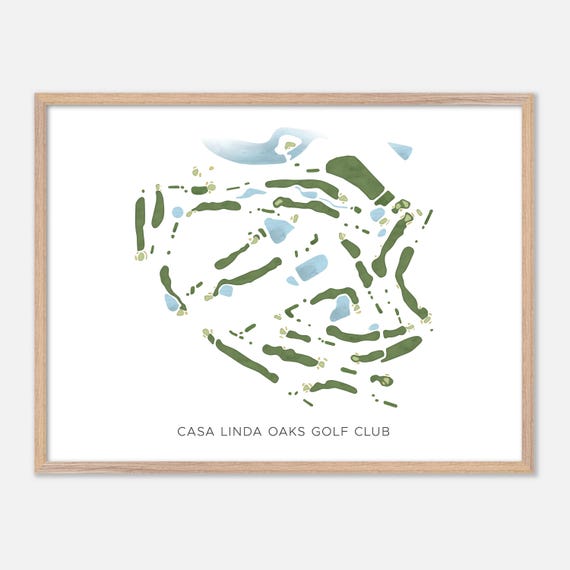 Casa Linda Oaks Golf Club In Jacksonville Florida Modern Watercolor Map Golfer Gift Golf Wall Art Golf Poster Print Course Layout