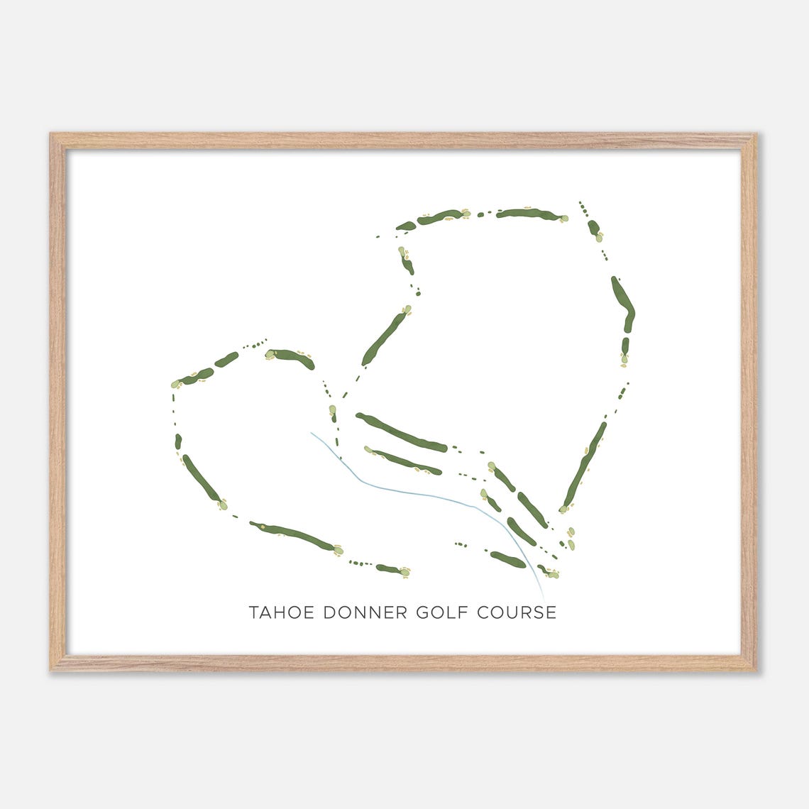 Tahoe Donner Golf Course Modern Minimalist Watercolor Map Gift Poster