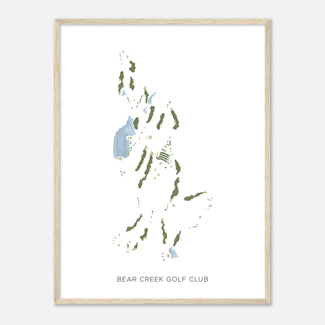 Bear Creek Golf Club Minimalist Modern Golf Course Map Print