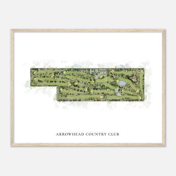 Arrowhead Country Club California Classic Watercolor Map Golfer Gift Golf Wall Art Golf Poster Print Course Layout