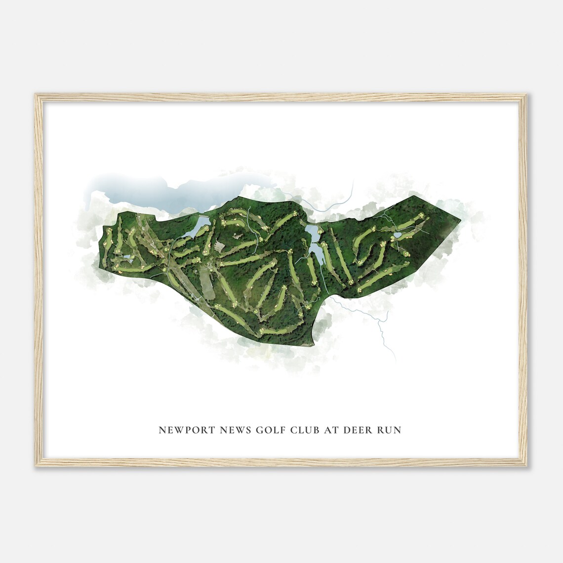 Newport News Golf Club At Deer Run Virginia Classic Map Poster - Image 2
