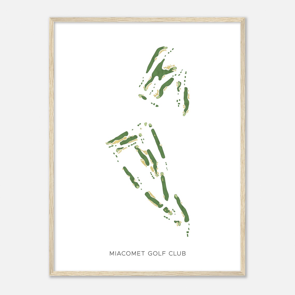 Miacomet Golf Club Massachusetts Modern Watercolor Map Golfer Gift Golf Wall Art Golf Poster Print Course Layout - Image 2