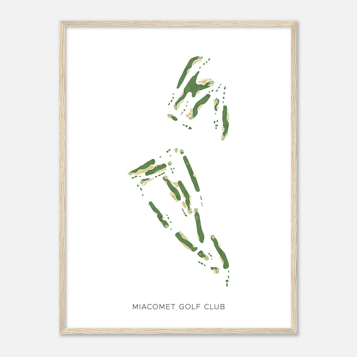 Miacomet Golf Club Massachusetts Modern Watercolor Map Poster - Image 2