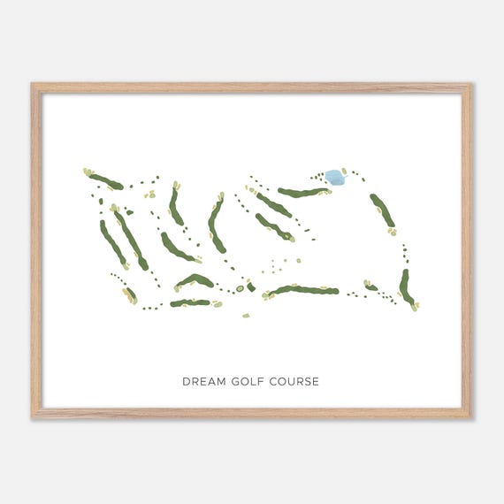 Dream Golf Course In West Branch Michigan Modern Watercolor Map Golfer Gift Golf Wall Art Golf Poster Print Course Layout