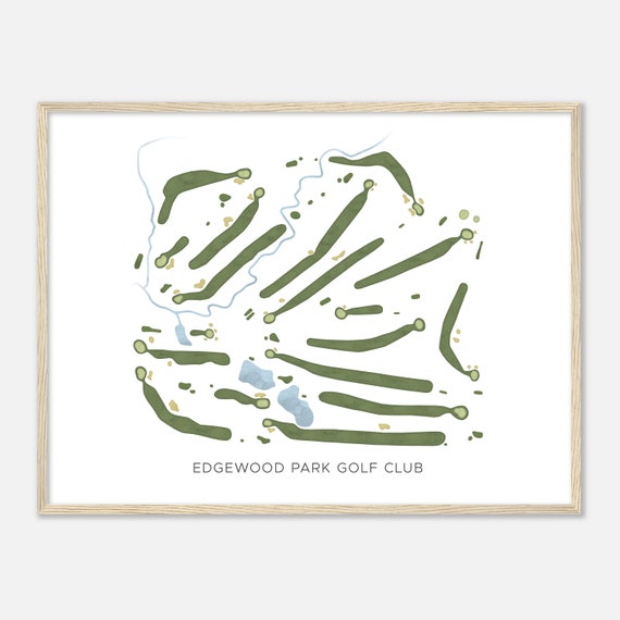 Edgewood Park Golf Club Illinois Modern Watercolor Map Golfer Gift Golf Wall Art Golf Poster Print Course Layout