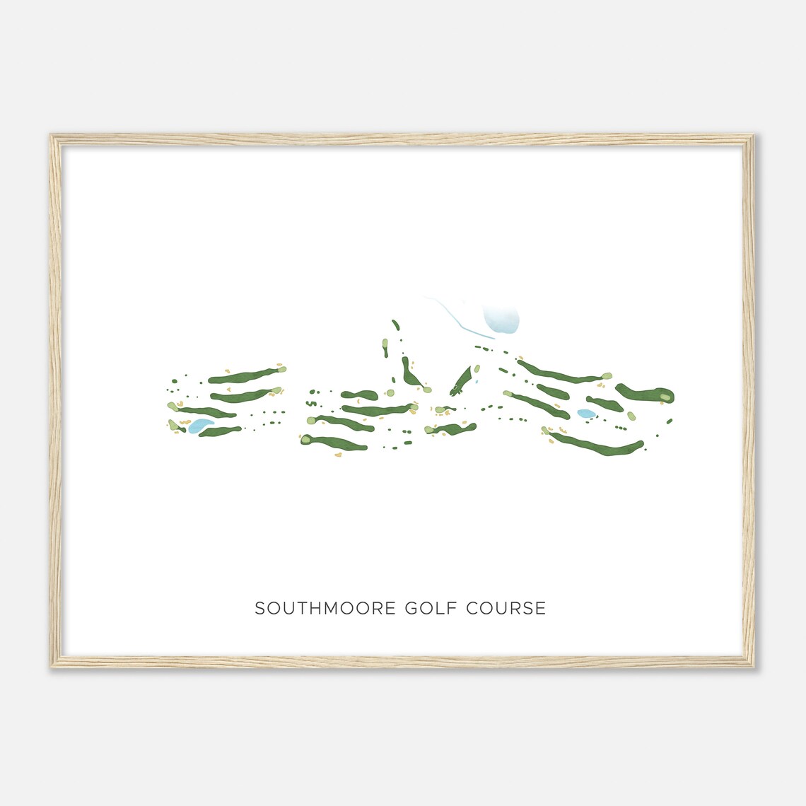 Southmoore Golf Course Pennsylvania Modern Watercolor Map Golfer Gift Golf Wall Art Golf Poster Print Course Layout