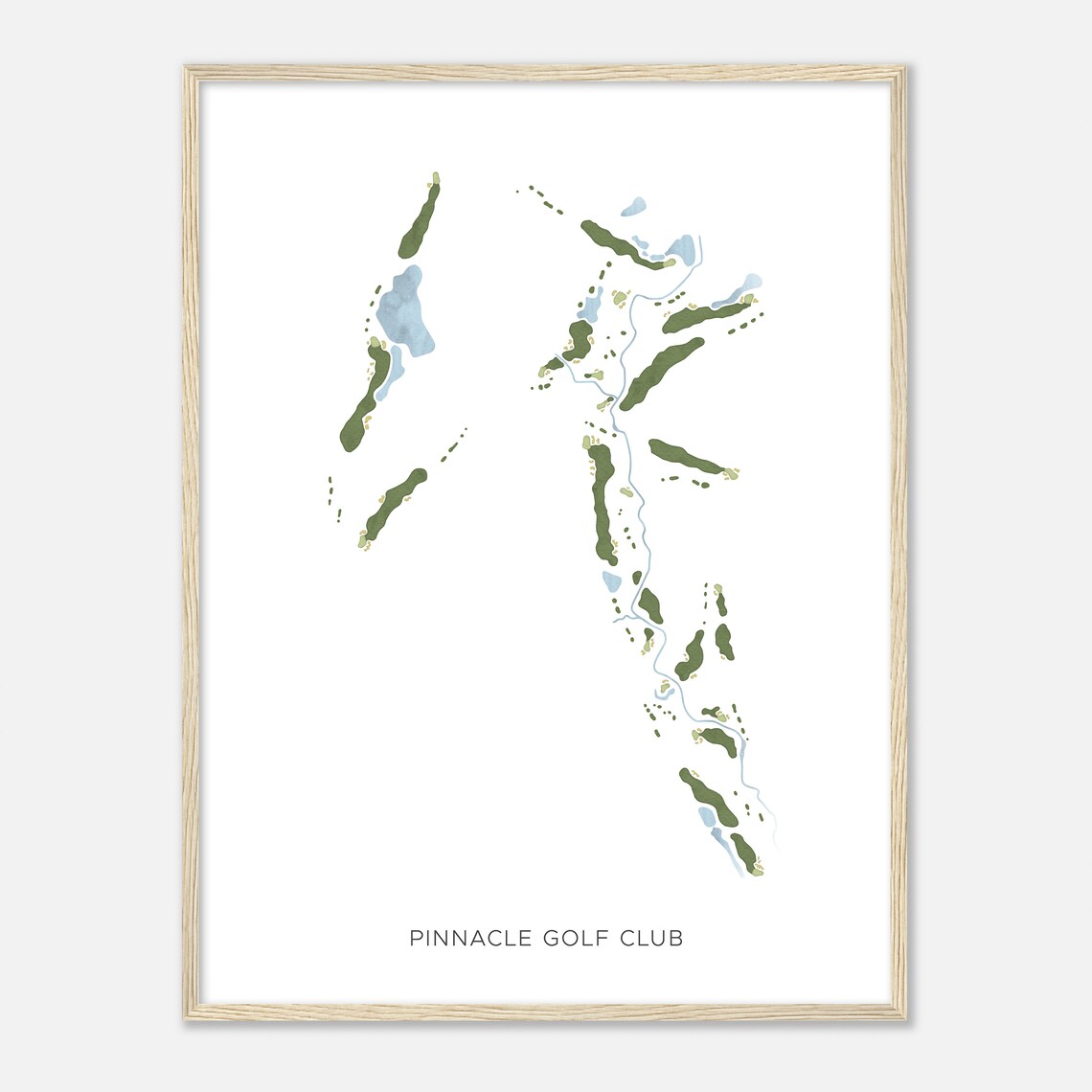 Pinnacle Golf Club Ohio Modern Watercolor Map Golfer Gift Golf Wall Art Golf Poster Print Course Layout