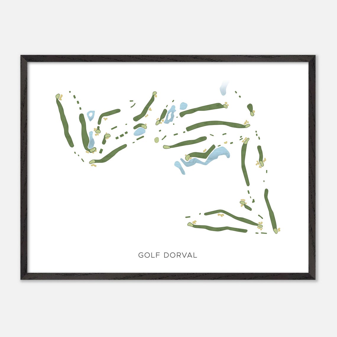 Golf Dorval Dorval Canada Modern Watercolor Course Map Poster - Image 4