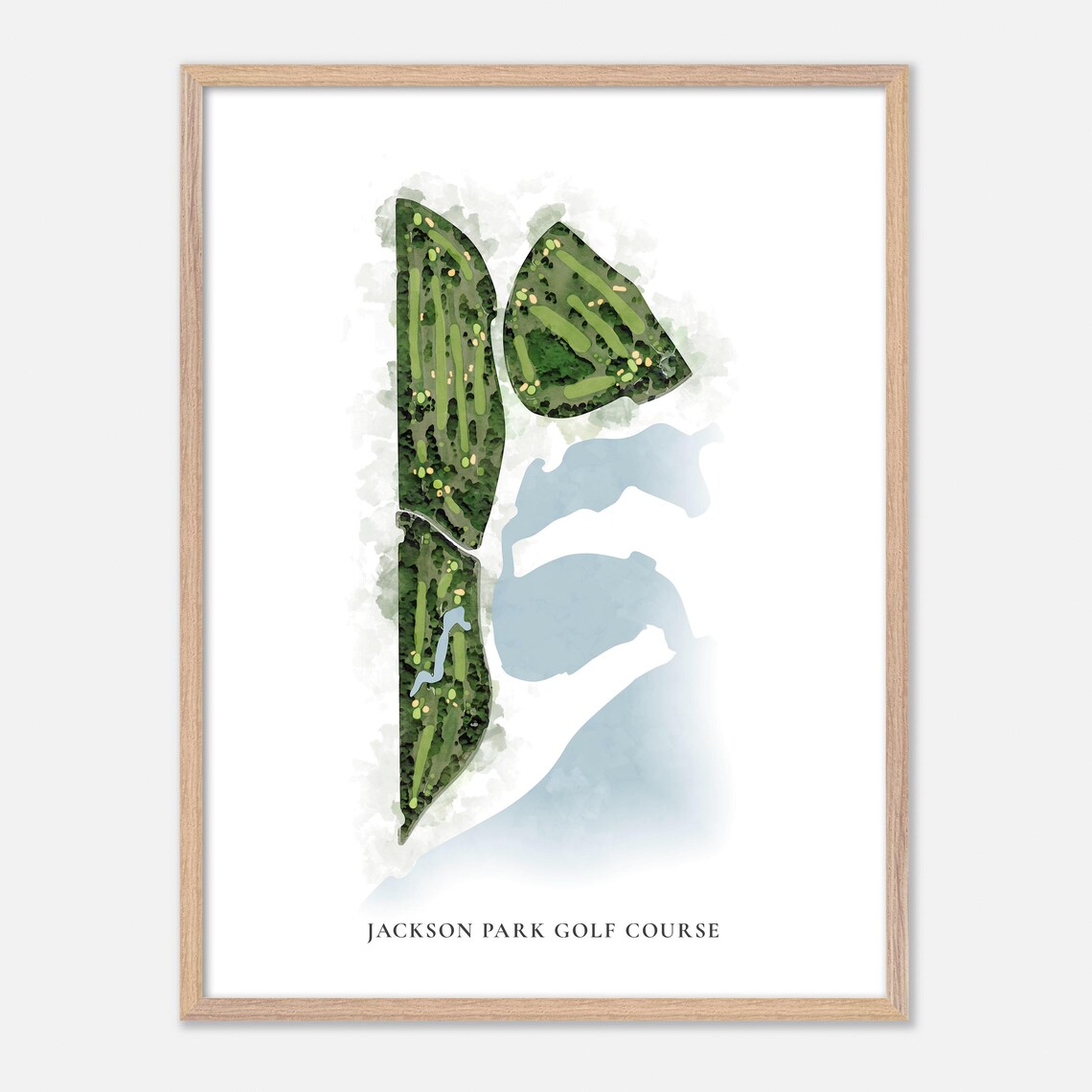 Jackson Park Golf Course Chicago Illinois Classic Watercolor Map Poster - Image 6