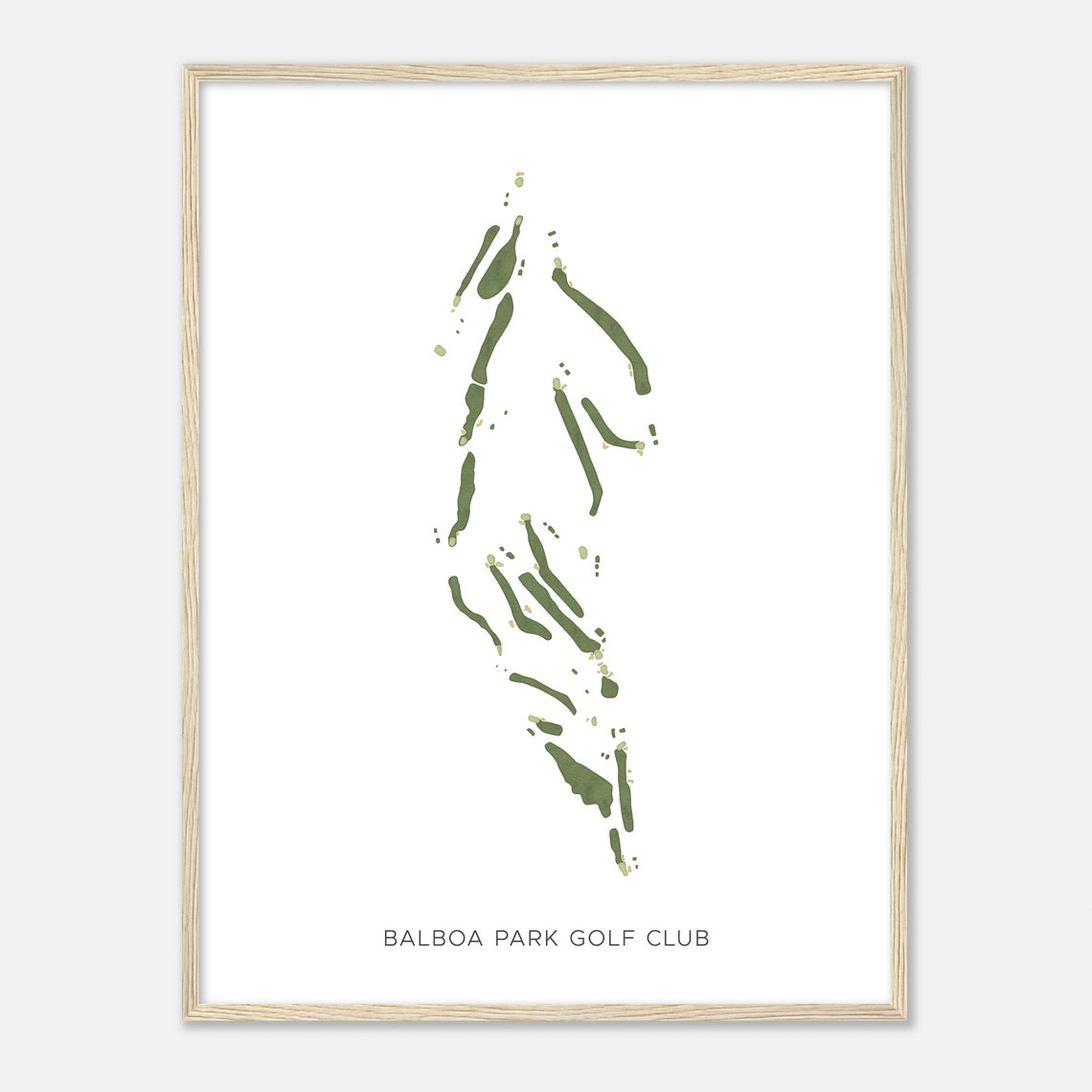 Balboa Park Golf Club Modern Minimalist Watercolor Course Map Poster - Image 2