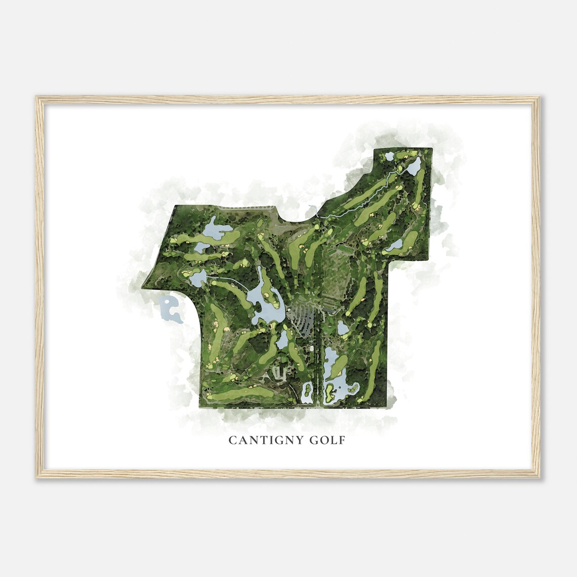 Cantigny Golf Classic Watercolor Map Wheaton Illinois Poster - Image 2