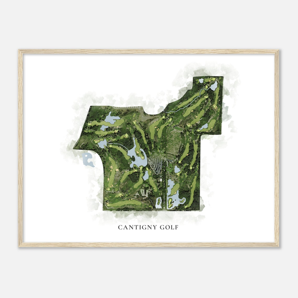 Cantigny Golf Illinois Classic Watercolor Map Golfer Gift Golf Wall Art Golf Poster Print Course Layout - Image 2
