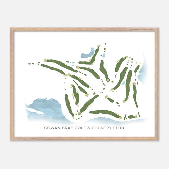 Gowan Brae Golf Country Club In Canada Modern Watercolor Map Golfer Gift Golf Wall Art Golf Poster Print Course Layout