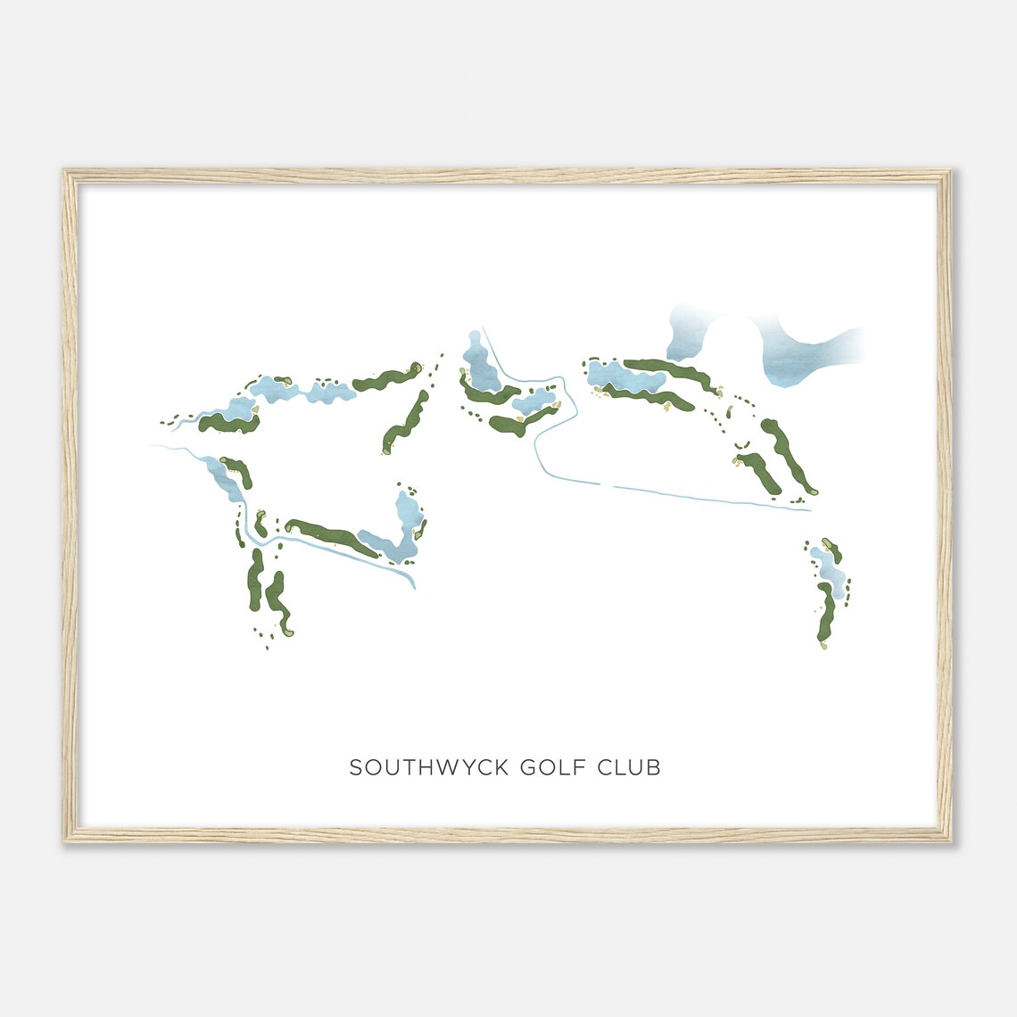Southwyck Golf Club Texas Modern Watercolor Course Map Poster