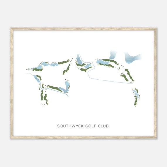 Southwyck Golf Club Texas Modern Watercolor Map Golfer Gift Golf Wall Art Golf Poster Print Course Layout