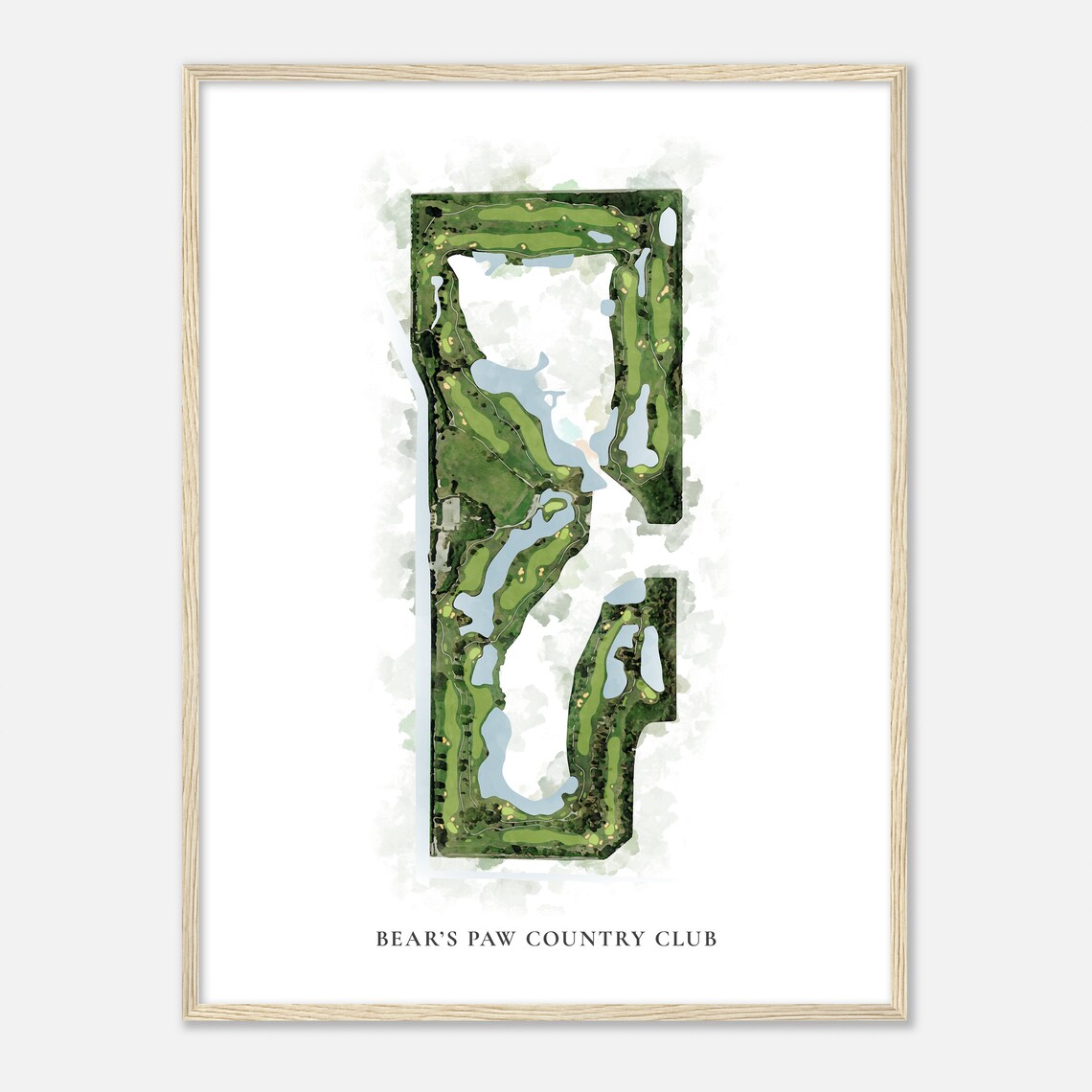 Bear's Paw Country Club Florida Classic Watercolor Map Golf Poster - Image 2