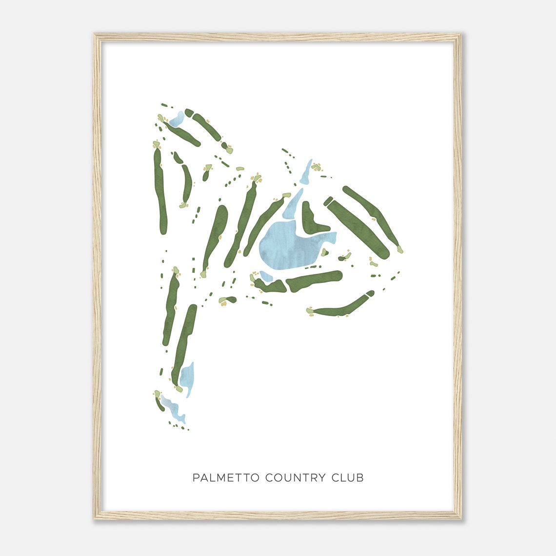 Palmetto Country Club Louisiana Modern Watercolor Map Golf Poster - Image 2