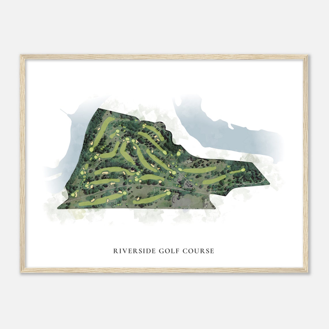 Riverside Golf Course Wisconsin Classic Watercolor Map Golfer Gift Golf Wall Art Golf Poster Print Course Layout - Image 2