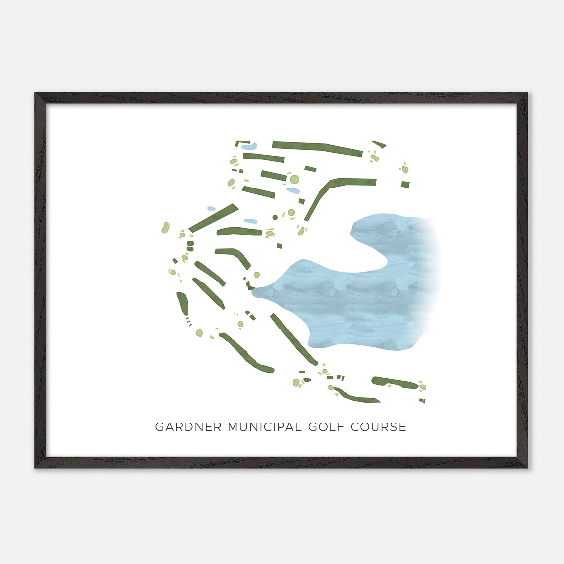 Gardner Municipal Golf Course Gardner Massachusetts Modern Watercolor Golf Map Poster - Image 5