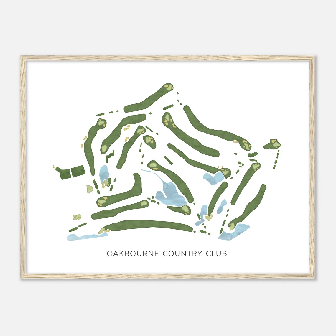 Oakbourne Country Club Beautiful Minimalist Fairway Line Map Art Poster - Image 2