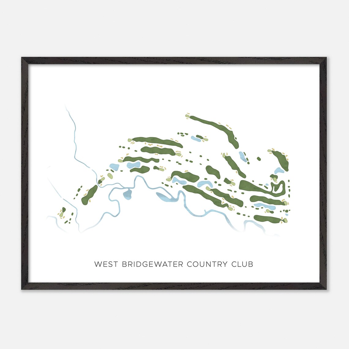 West Bridgewater Country Club Golf Course Minimalist Map Poster - Image 5