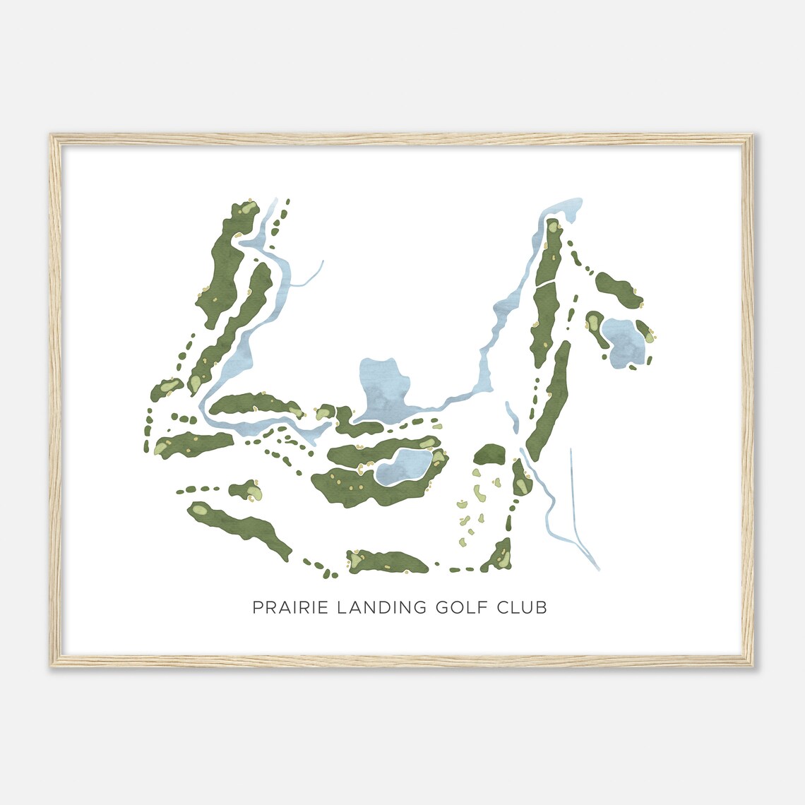 Prairie Landing Golf Club Modern Minimalist Watercolor Golf Map Poster - Image 2