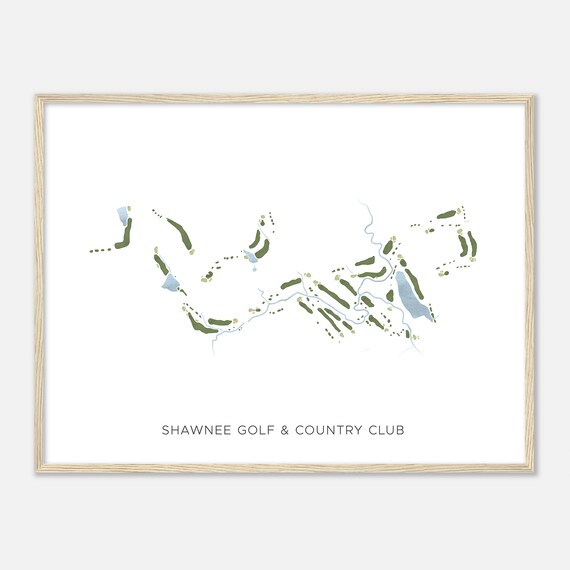 Shawnee Golf Country Club Kansas Modern Watercolor Map Golfer Gift Golf Wall Art Golf Poster Print Course Layout
