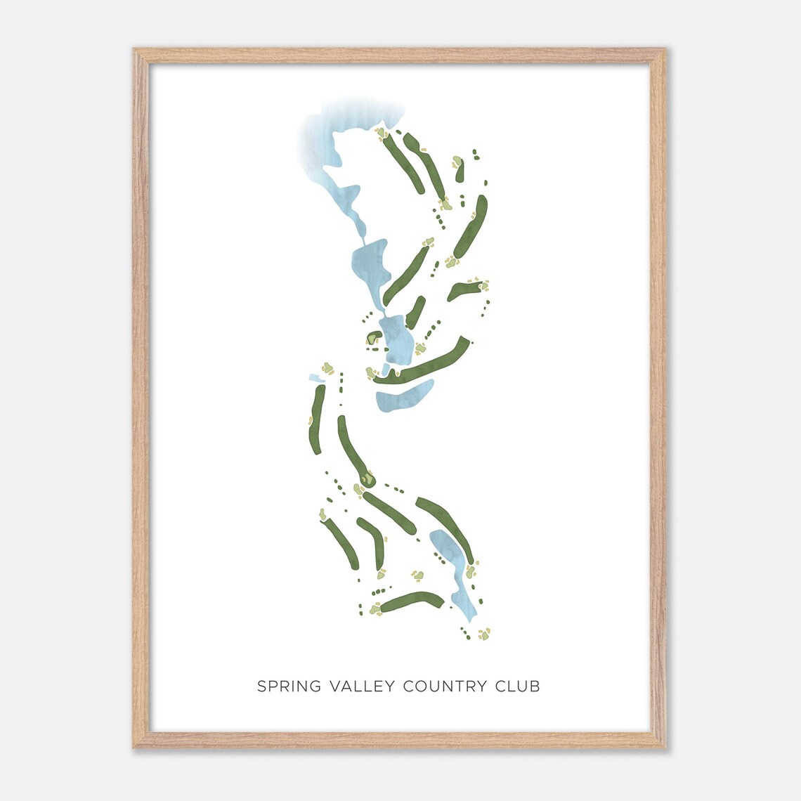 Spring Valley Country Club Golf Course Watercolor Map Art Poster - Image 6