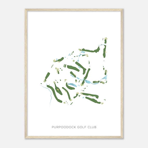 Purpoodock Golf Club Maine Modern Watercolor Map Golfer Gift Golf Wall Art Golf Poster Print Course Layout