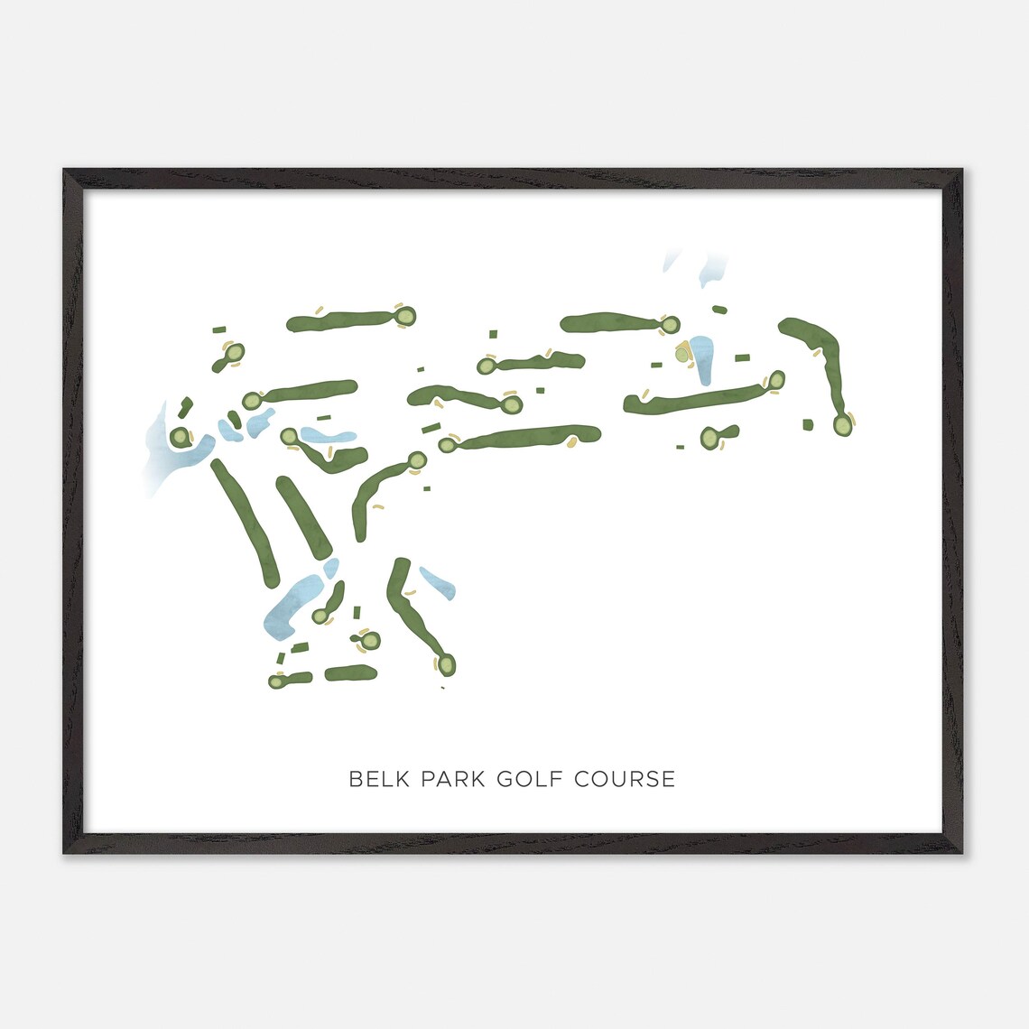 Belk Park Golf Course Illinois Parkland Modern Watercolor Map Poster - Image 5