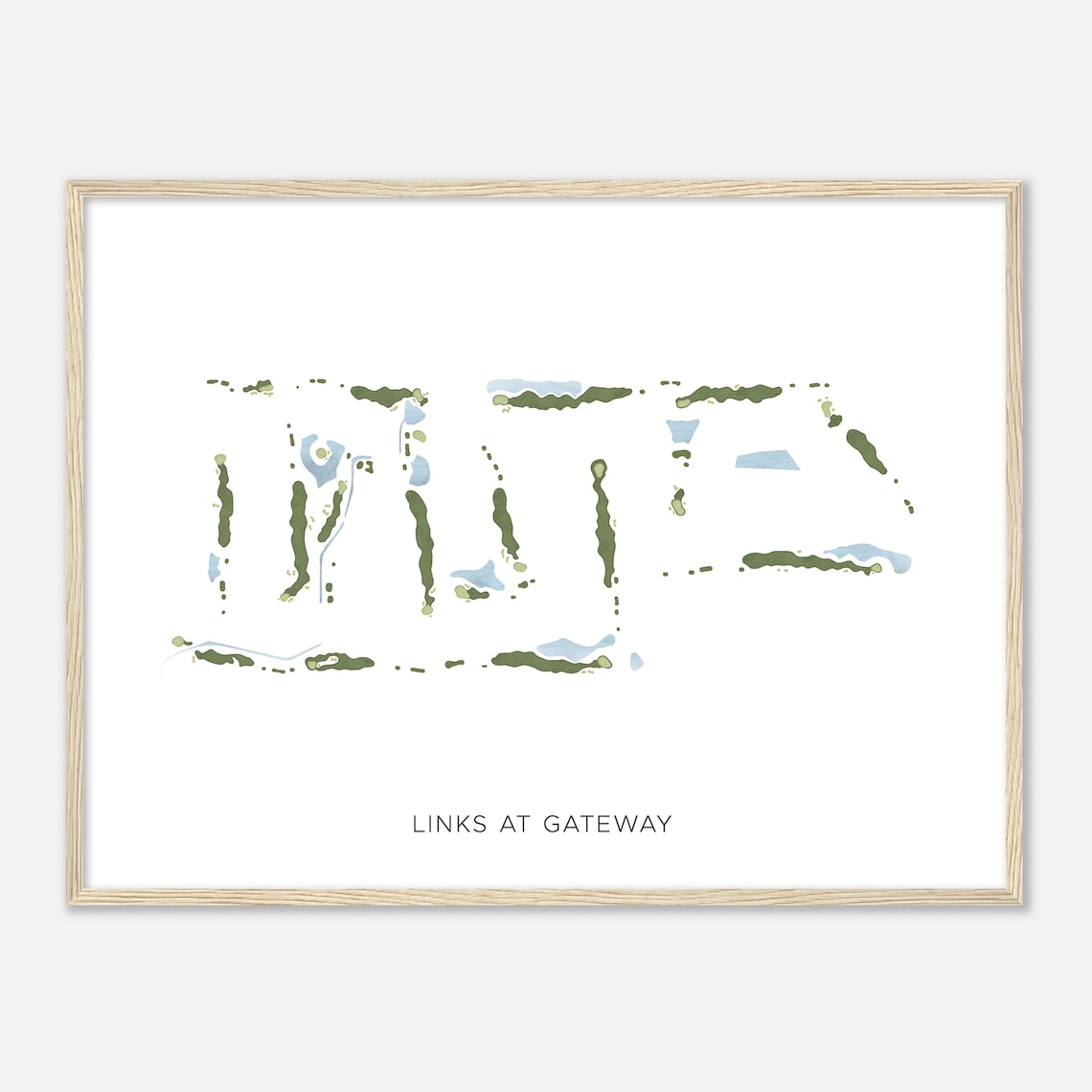 Links at Gateway Golf Course Minimalist Watercolor Map Sports Wall Art - Image 2