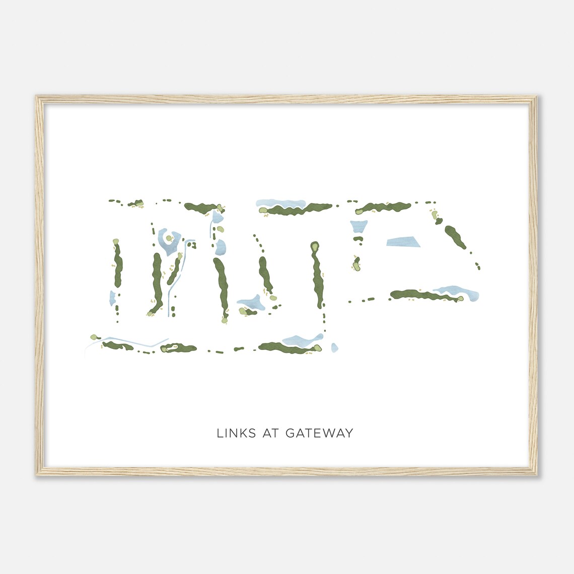 Links At Gateway Michigan Modern Watercolor Map Golfer Gift Golf Wall Art Golf Poster Print Course Layout - Image 2