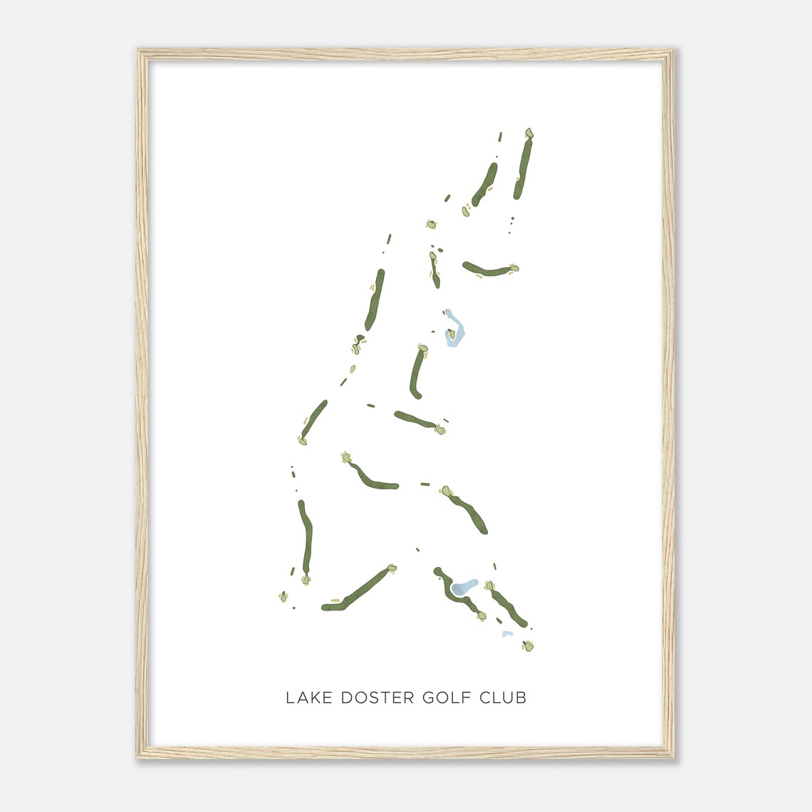 Lake Doster Golf Club Modern Minimalist Watercolor Map Poster