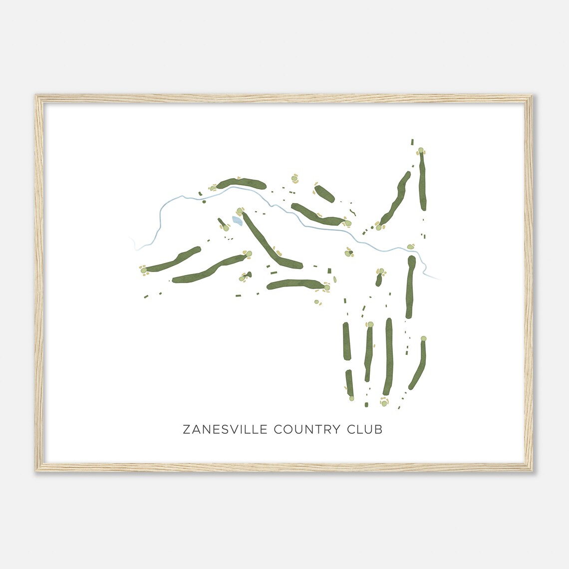 Zanesville Country Club Minimalist Golf Map Art Print Gift For Golfers - Image 2