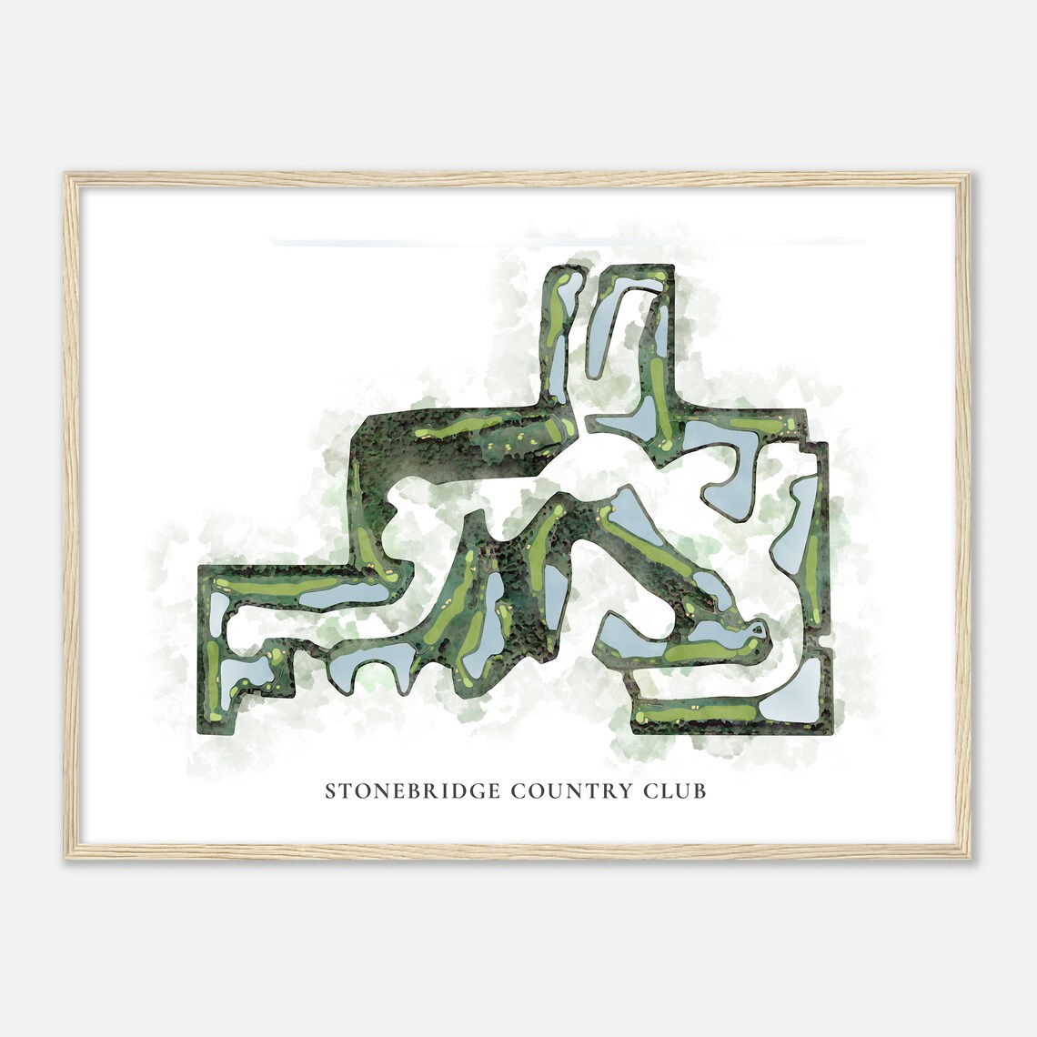 Stonebridge Country Club Florida Classic Watercolor Course Map Poster