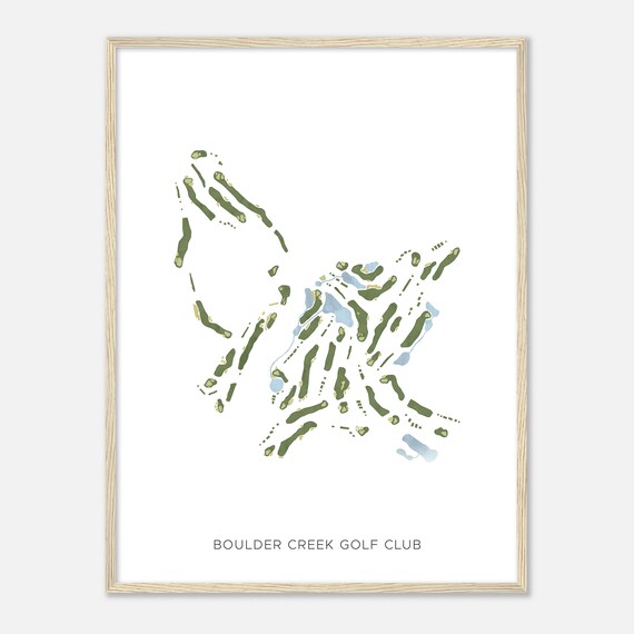 Boulder Creek Golf Club Nevada Modern Watercolor Map Golfer Gift Golf Wall Art Golf Poster Print Course Layout