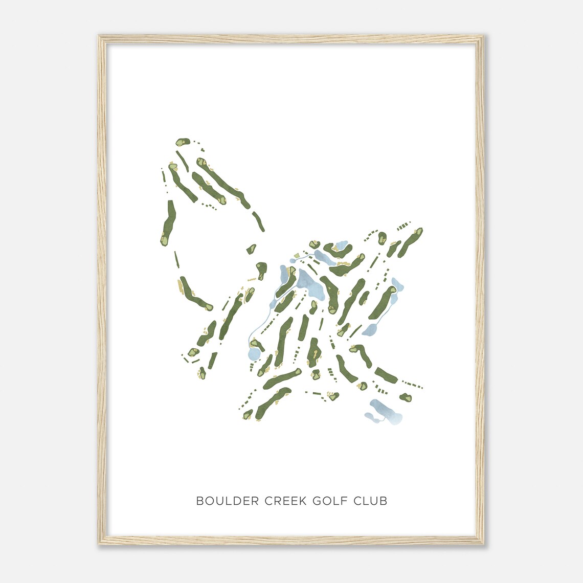 Boulder Creek Golf Club Nevada Modern Watercolor Map Golfer Gift Golf Wall Art Golf Poster Print Course Layout