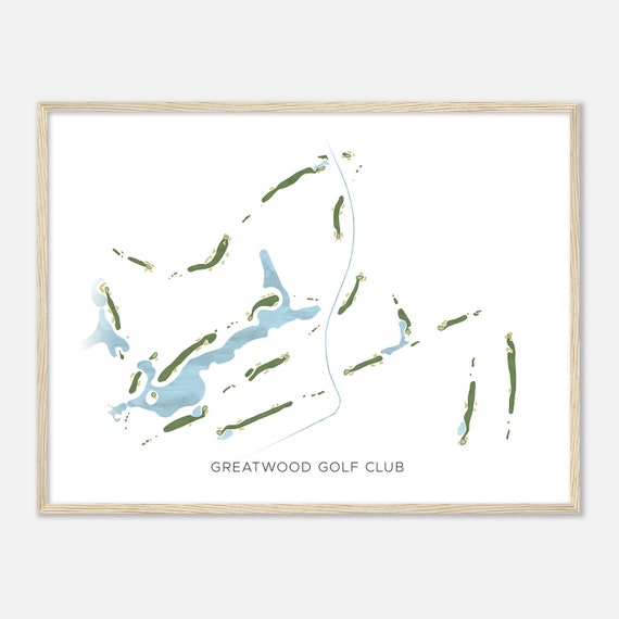 Greatwood Golf Club Texas Modern Watercolor Map Golfer Gift Golf Wall Art Golf Poster Print Course Layout