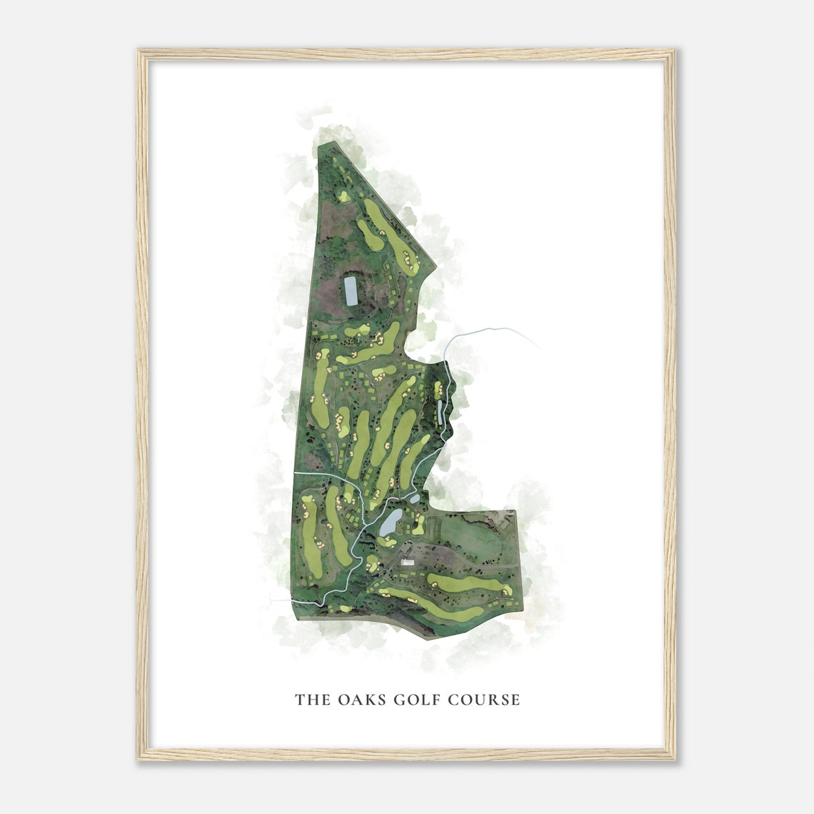 The Oaks Golf Course Wisconsin Classic Watercolor Map Golfer Gift Golf Wall Art Golf Poster Print Course Layout - Image 2